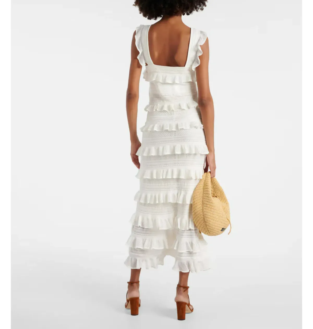 Zimmermann Natura Ruffle Dress in Parchment Size 0 / AU 8 - Image 2