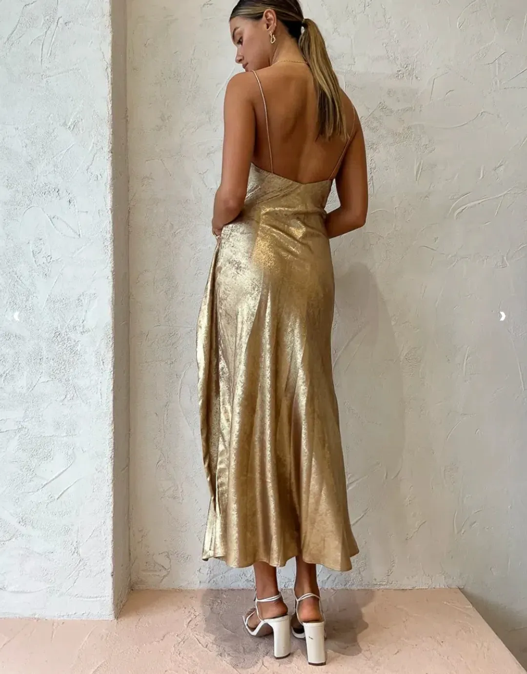 Acler Queensbridge Dress in Gold Size AU 10 for rent on The Volte - main image