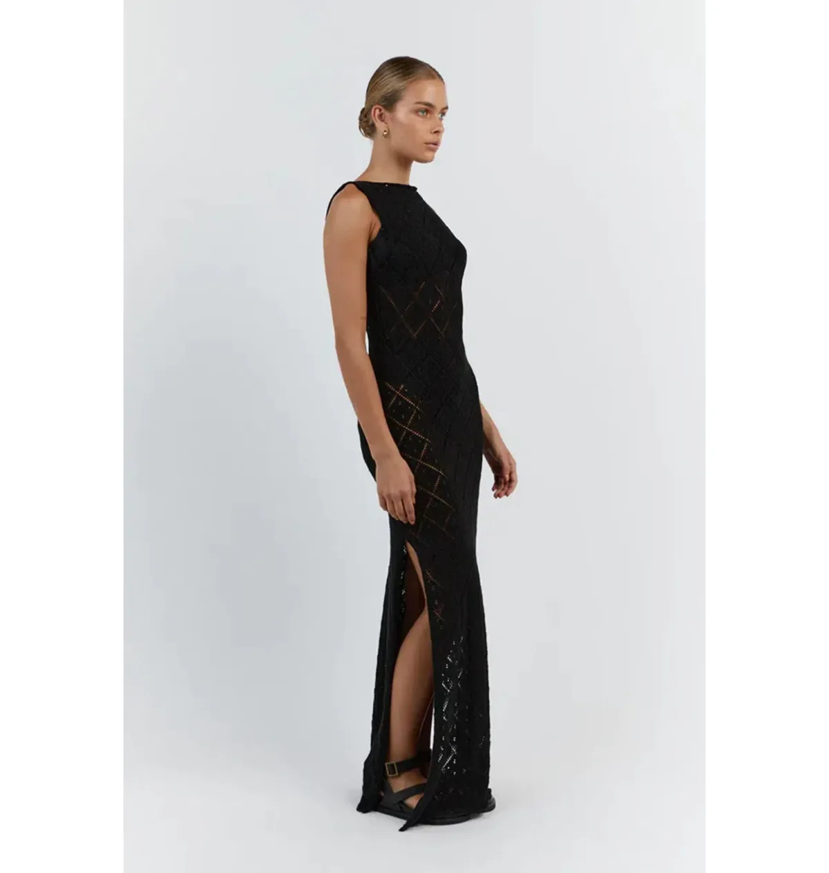 Dissh Sorrento Crochet Dress Black Size AU 10 - Image 2