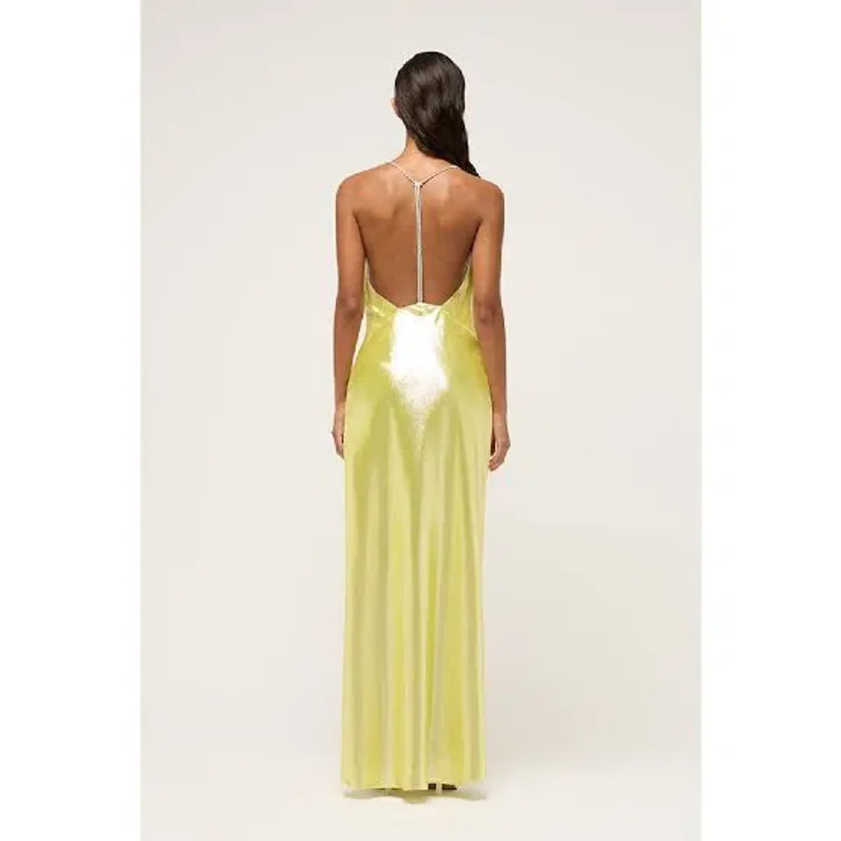 Michael Lo Sordo Nicole Drape Crystalline Dress Yellow Size 8  - Image 2