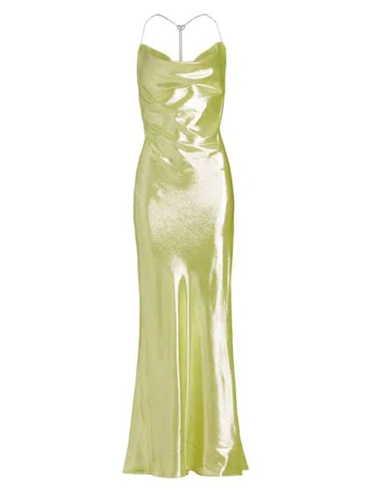 Michael Lo Sordo Nicole Drape Crystalline Dress Yellow Size 8  - Image 5
