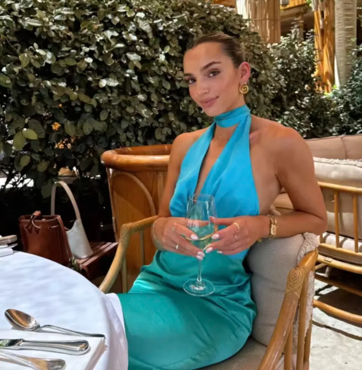 The Wolf Gang Oahu Slip Maxi Dress Aquamarine Blue & Green Size S / AU 8 - Image 1