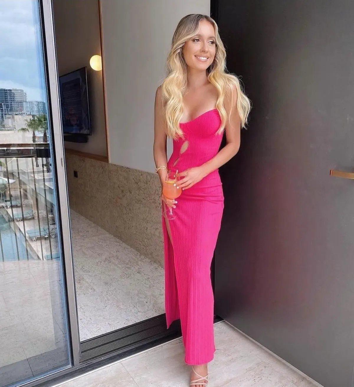 Arcina Ori Darci Maxi Pink Dress Pink Size 6 - Image 3