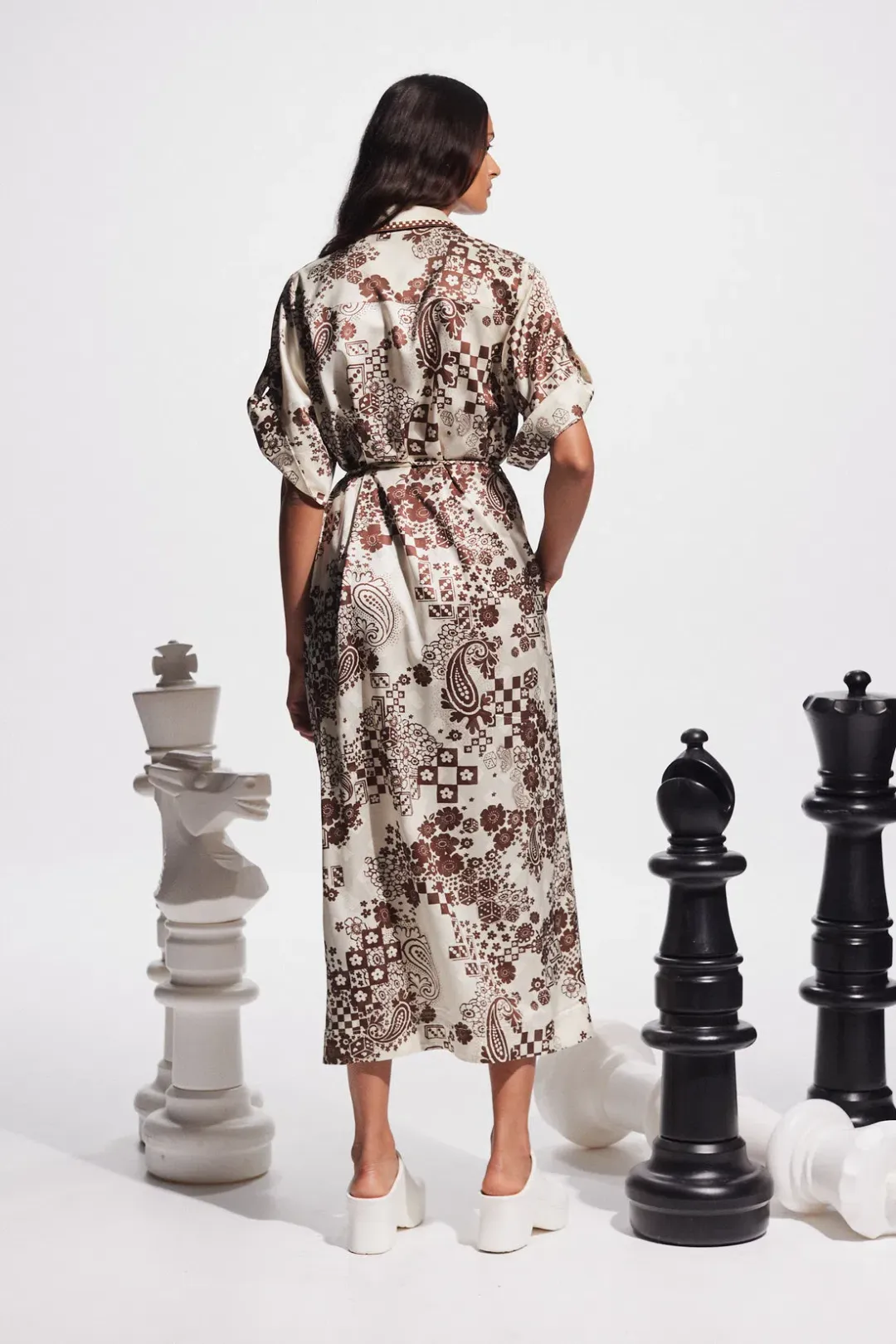 Alemais Vinnie Shirt Dress Print Size AU 14 for rent on The Volte - main image