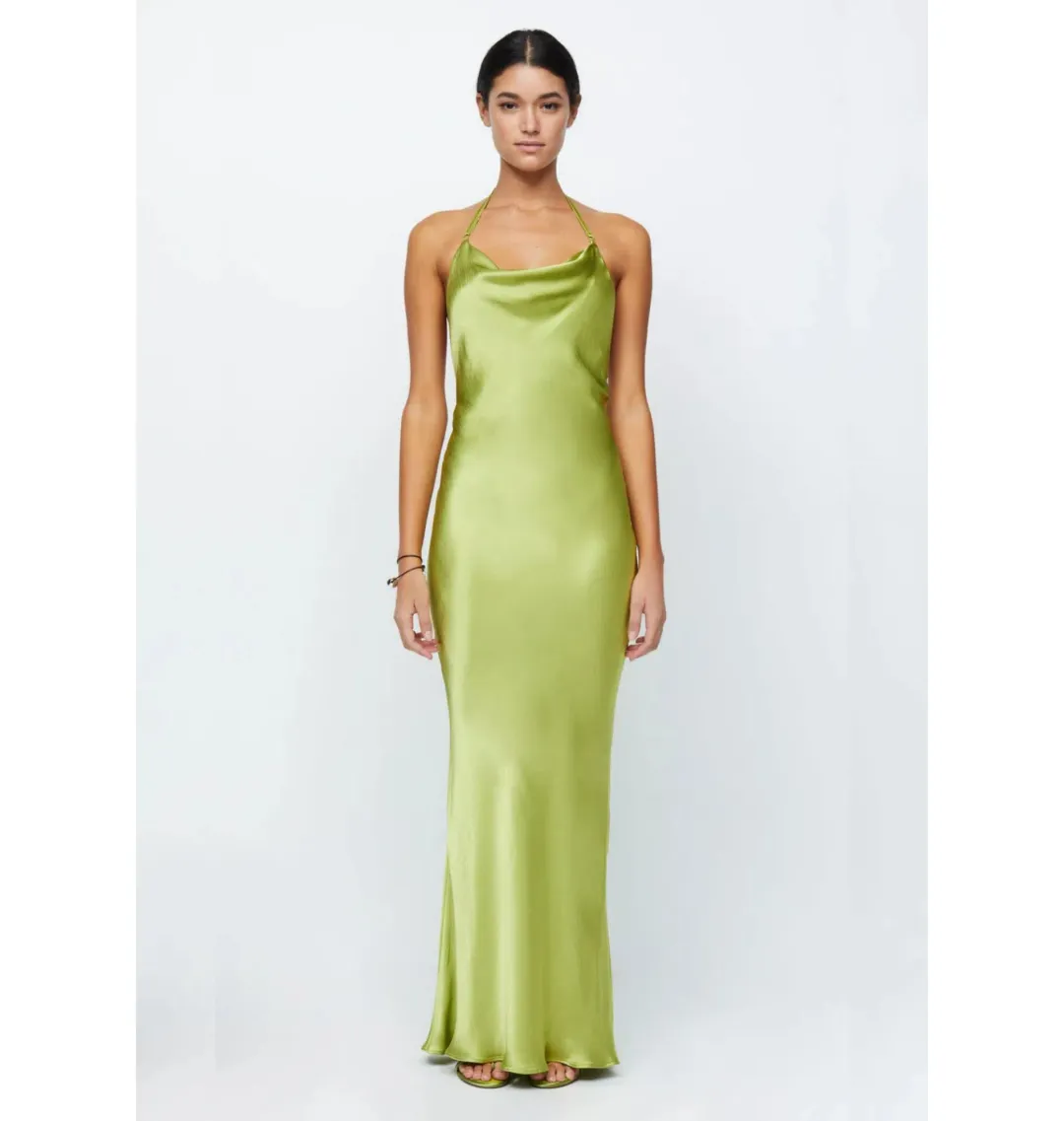 Bec & Bridge Odessa Halter Dress Chartreuse Green Size AU 12 for rent on The Volte - main image