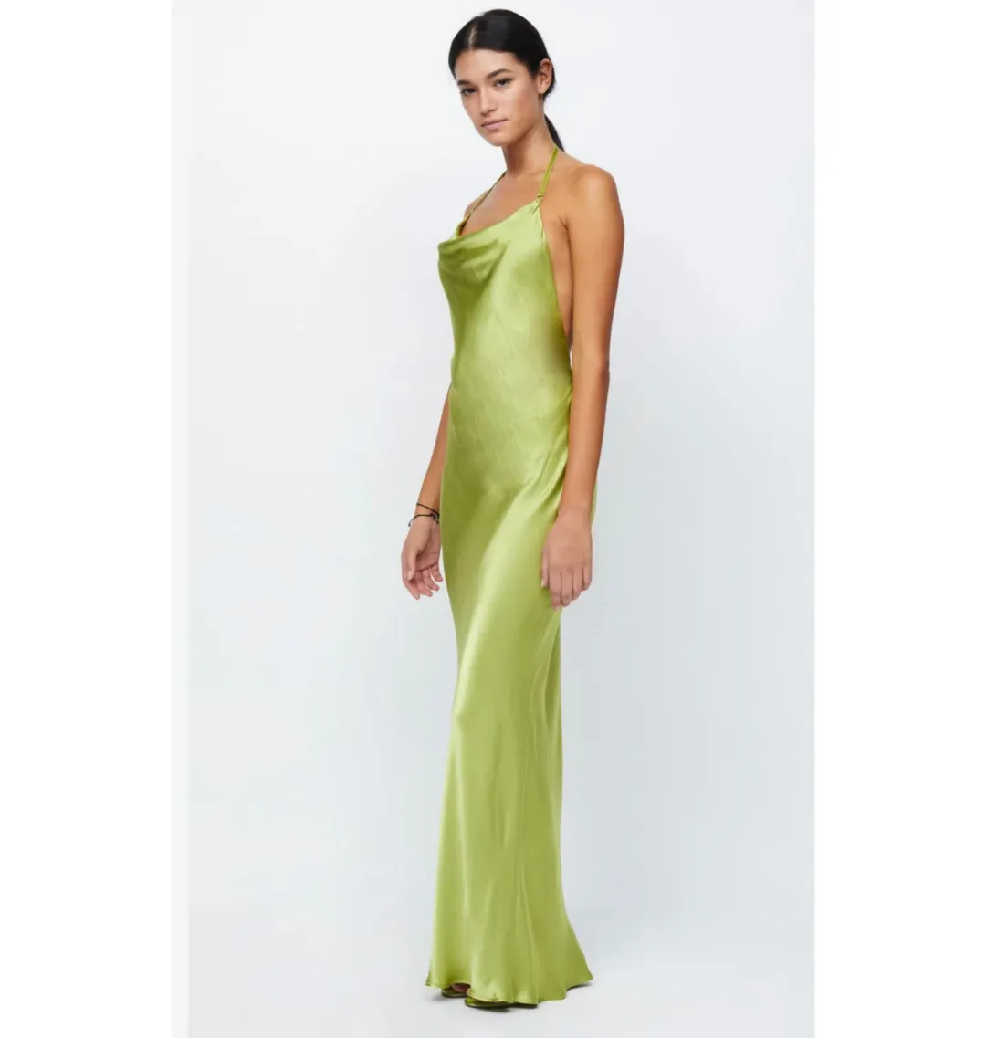 Bec & Bridge Odessa Halter Dress Chartreuse Green Size AU 12 for rent on The Volte - main image