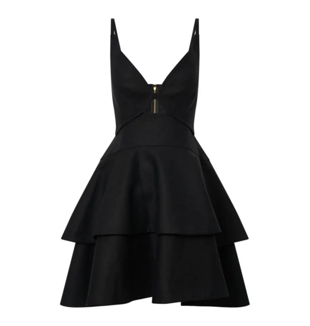 Oroton Tiered Bodice Dress Black Size AU 8  for rent on The Volte - main image