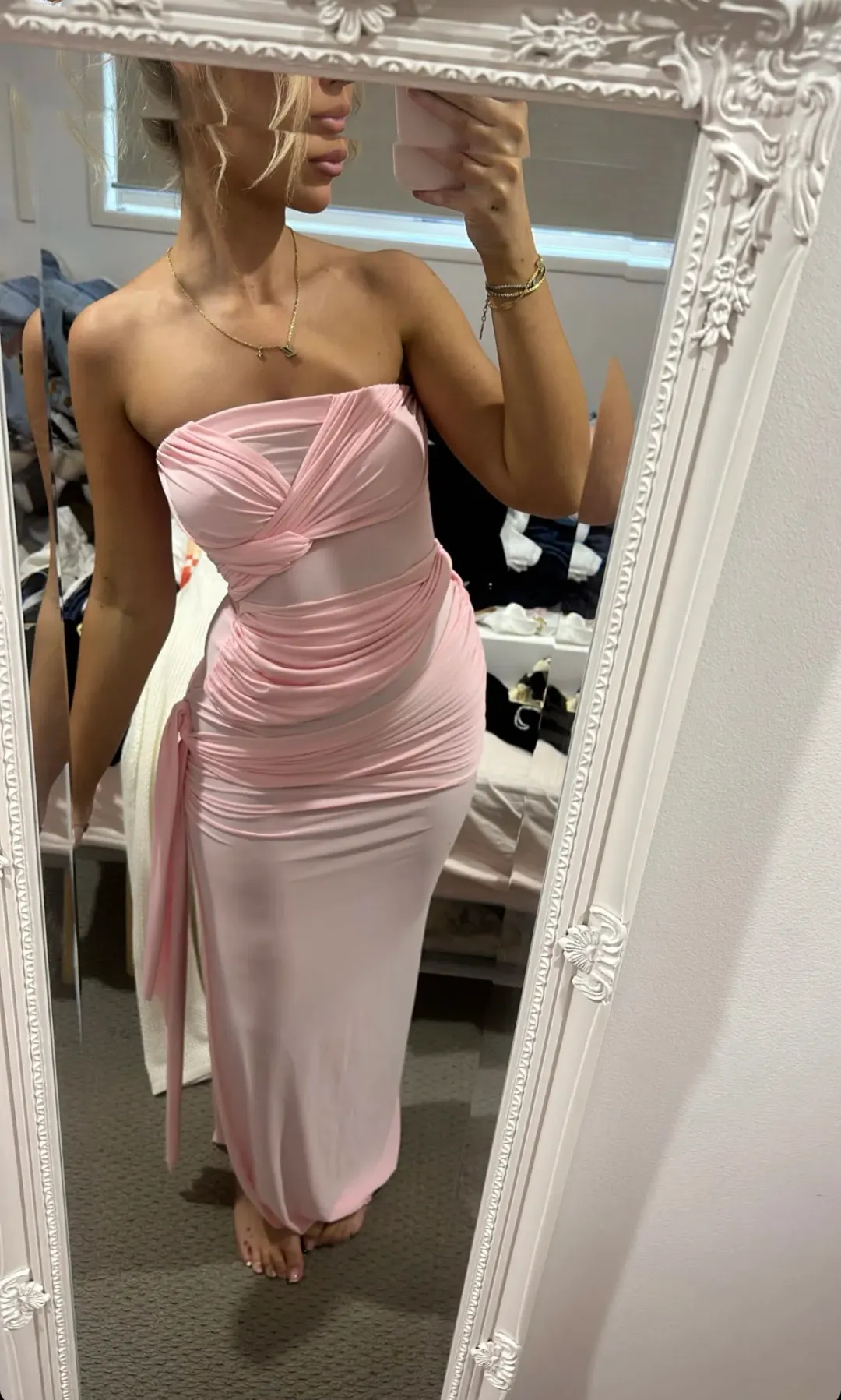 Natalie Rolt Miranda Gown in Blossom Pink Size 0 / AU 6 for rent on The Volte - main image