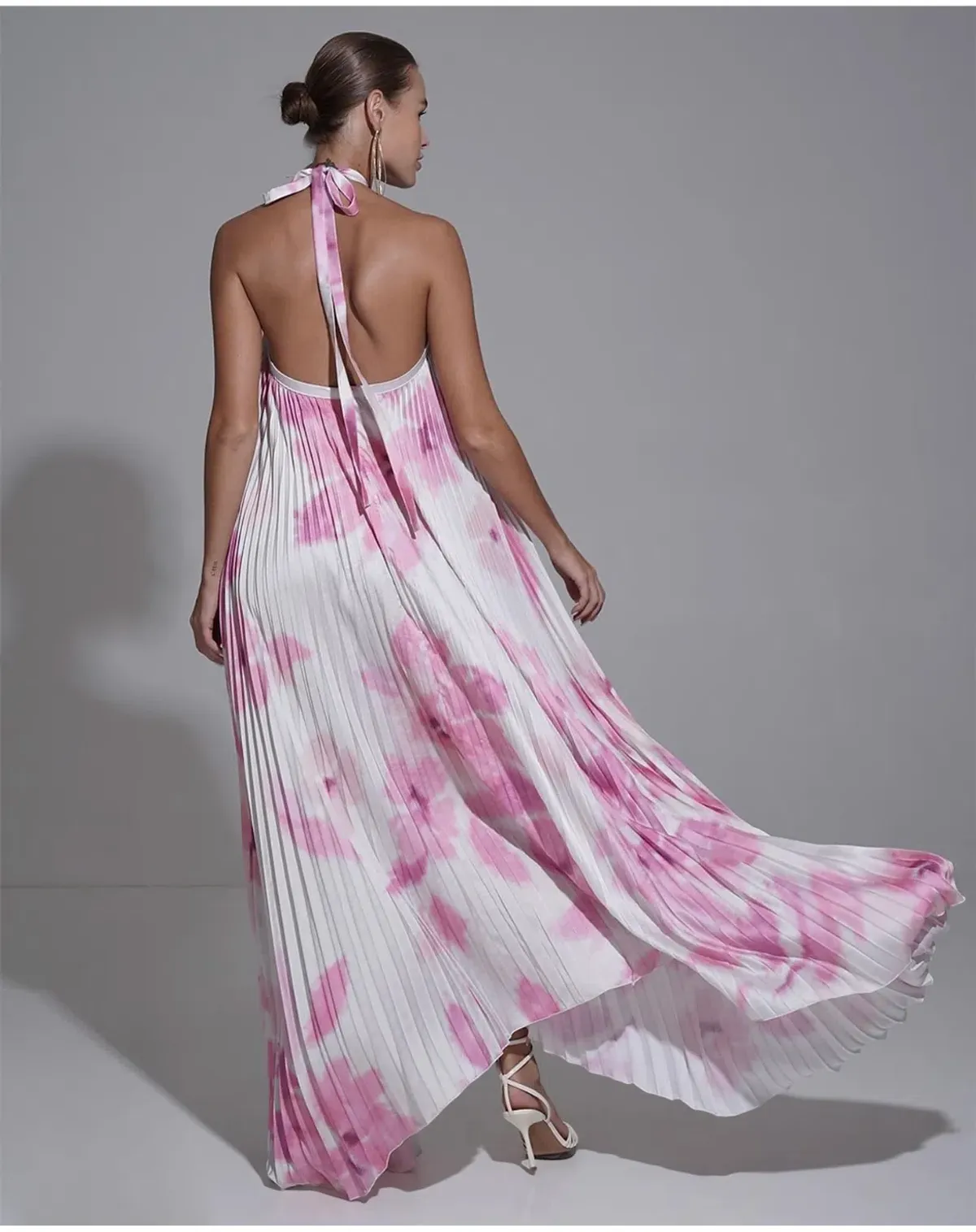 L'Idee Deesse Gown Jardin Pink Floral Print Size 12 - Image 2