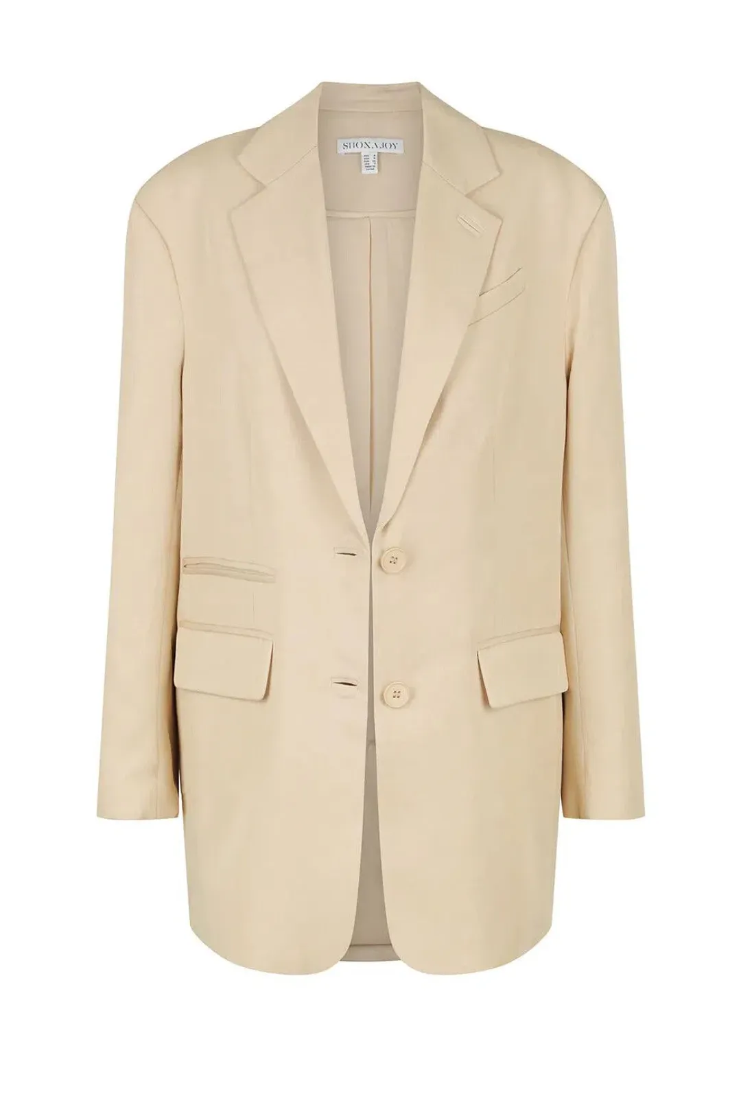 Shona Joy Sara Oversized Tailored Blazer Sand Size 8 for rent on The Volte - main image
