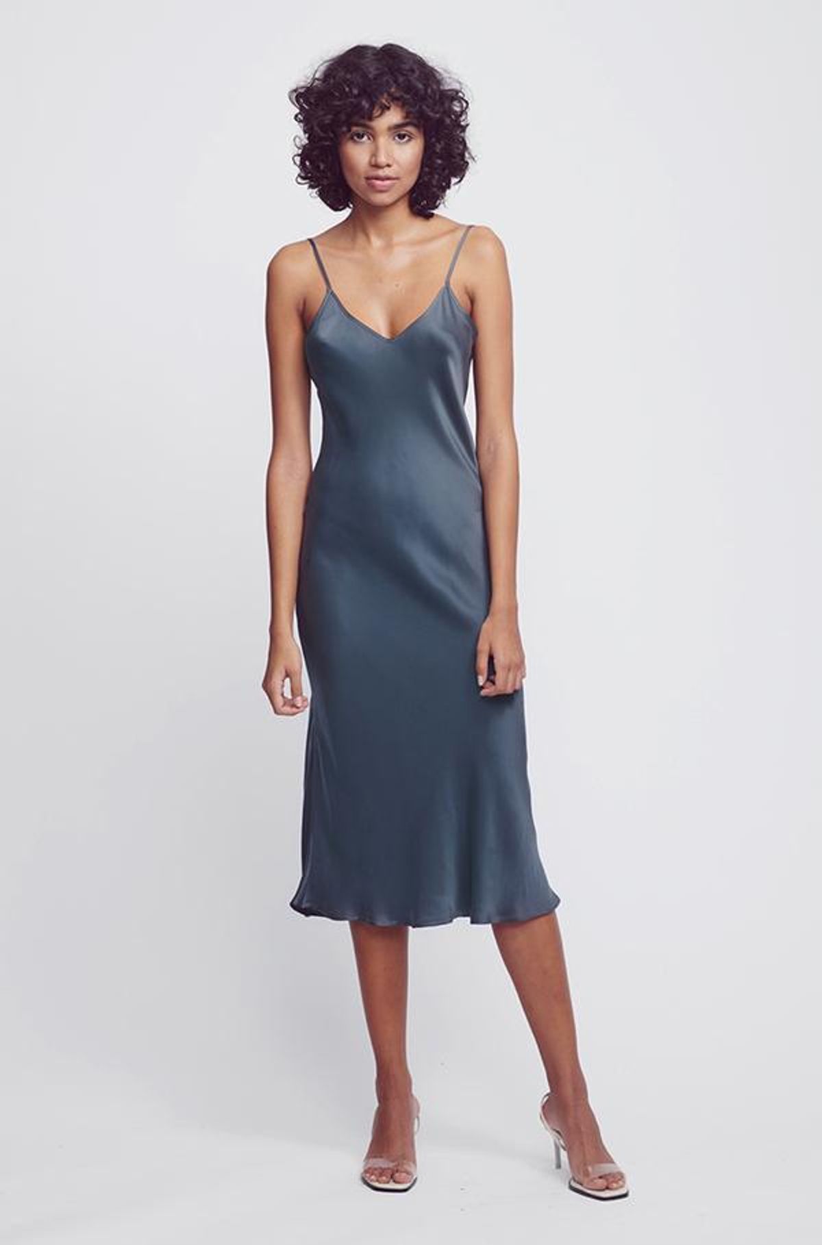 Silk Laundry 90's Silk Slip Dress Smoke - Image 1