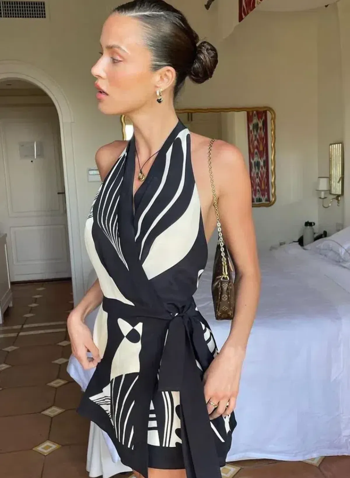 Sir the Label Sir the Label Realisme Wrap Halter Mini Dress Size 1/Au 8  - Image 3