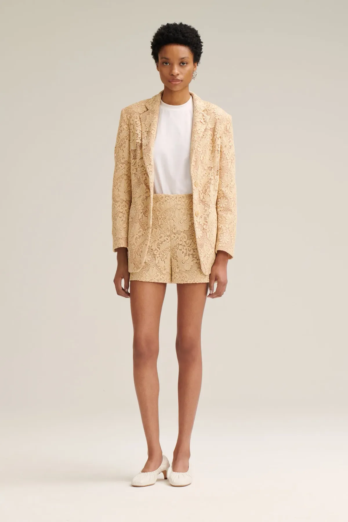 Scanlan Theodore Lace Bralette Size 10 & Shorts Size 10 & Loose Fit Jacket Size 6 Set Antique  - Image 1