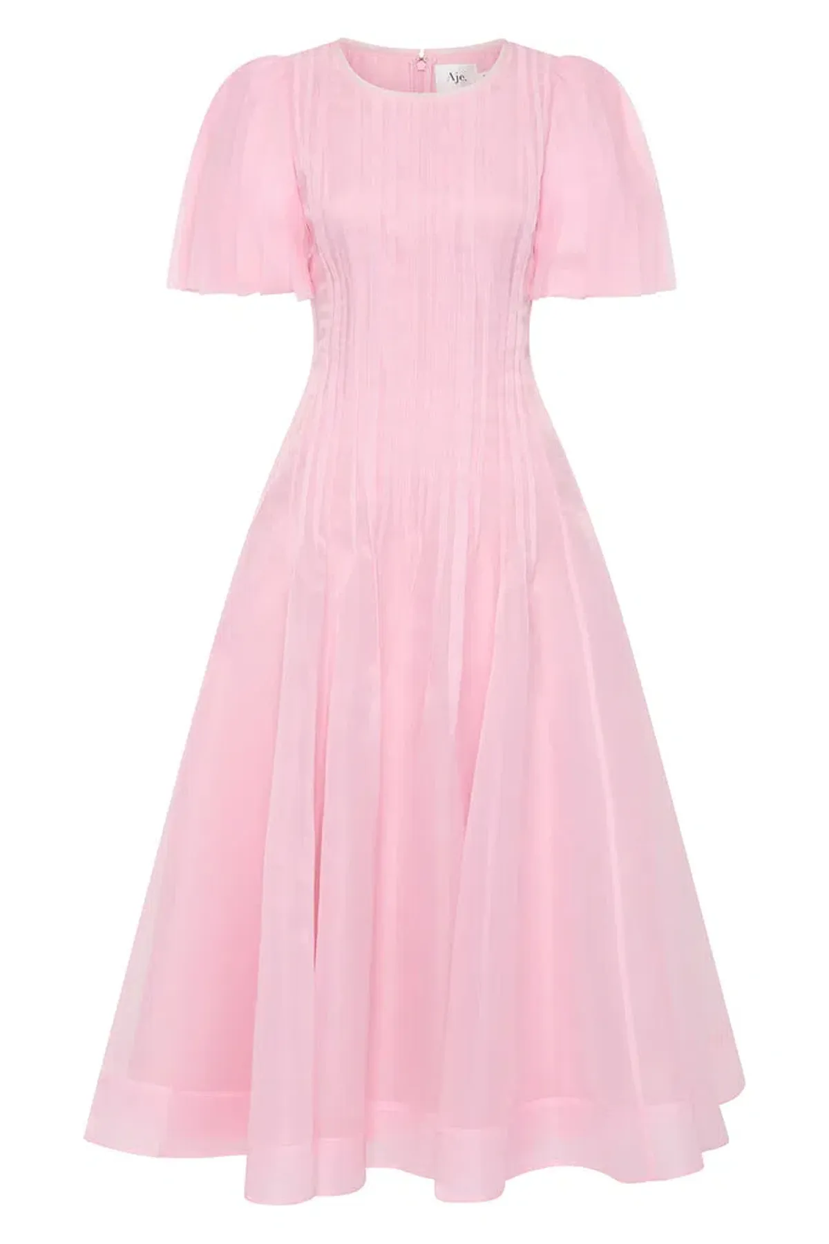AJE Nova Pleated Dress In Chalk Pink Size 12 - Image 2