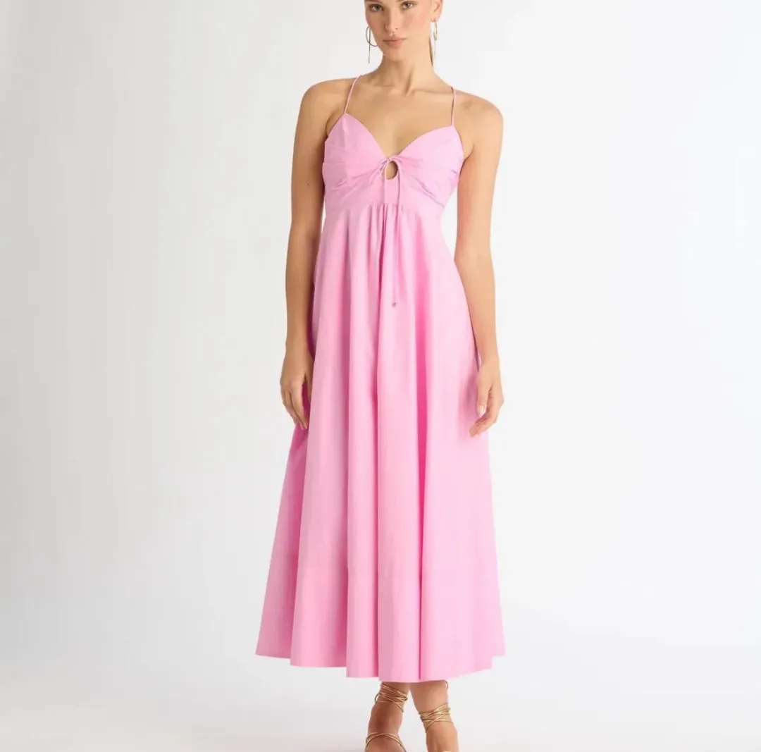 Sheike Isabel Midi Dress Pink Size 6  for rent on The Volte - main image