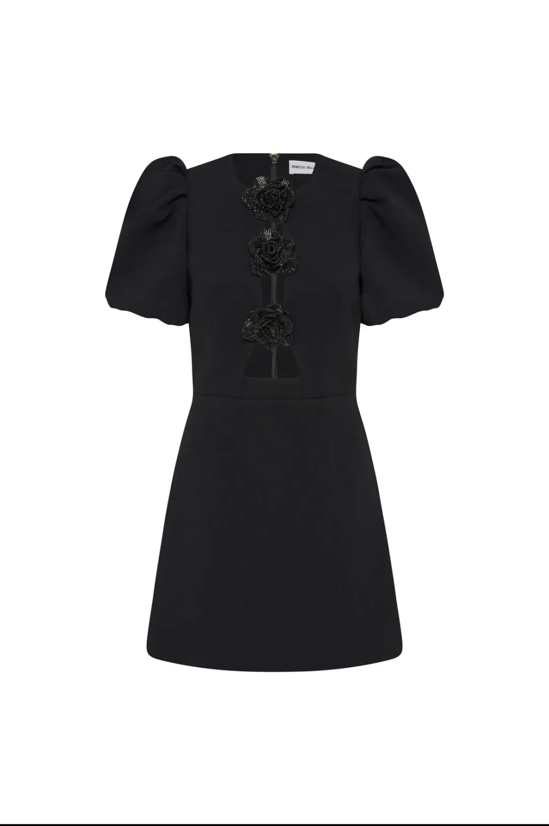 Rebecca Vallance Aubree Flower Mini Dress Black Size 10 for rent on The Volte - main image