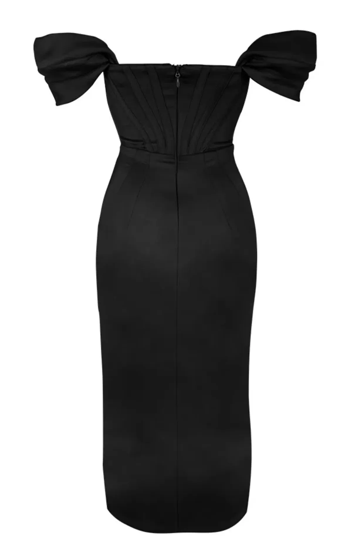 House of CB Loretta Satin Corset Off Shoulder Dress Black Size M / AU 10 - Image 9