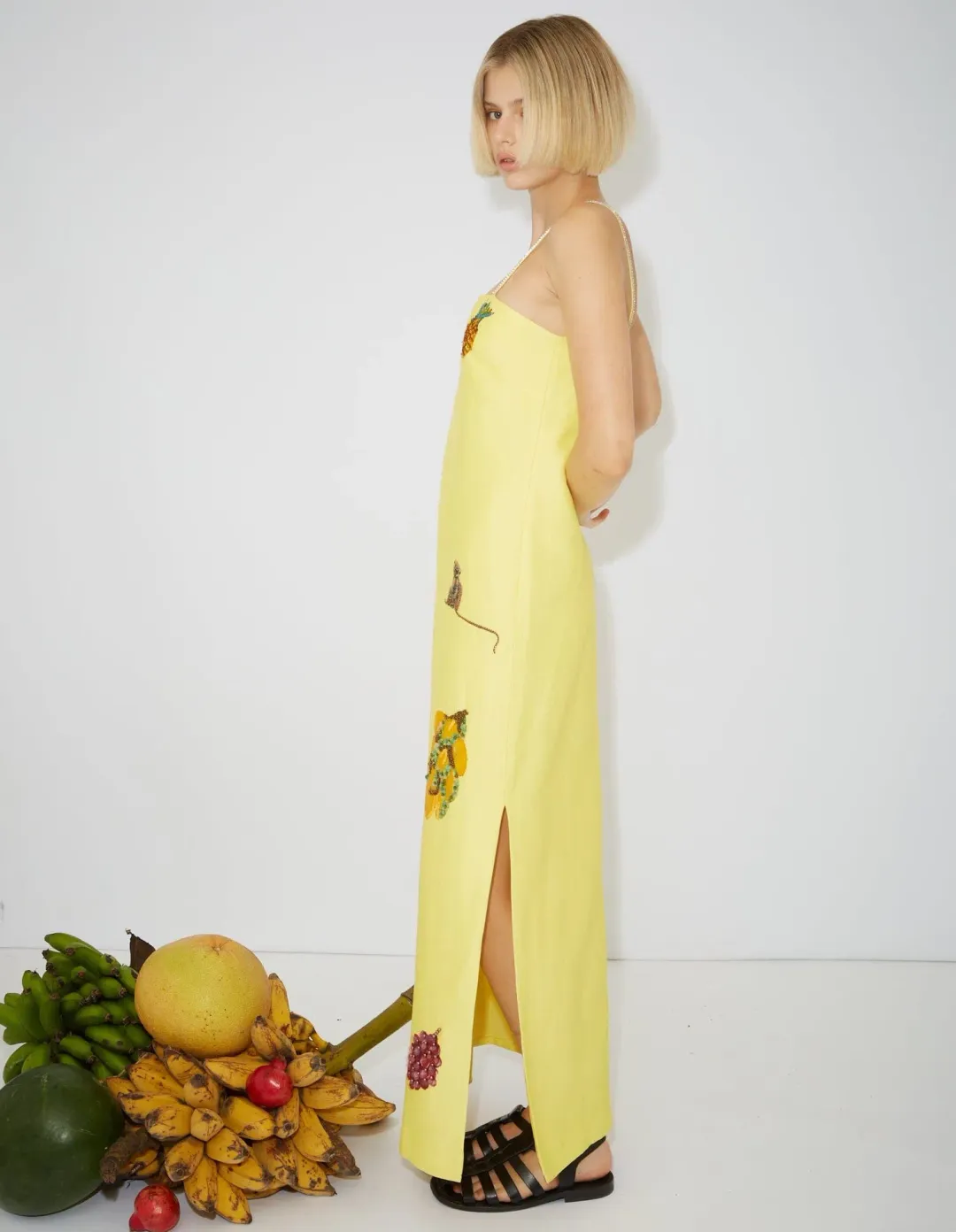 Alemais Diamond Dancer Midi Dress Yellow Size 10 for rent on The Volte - main image