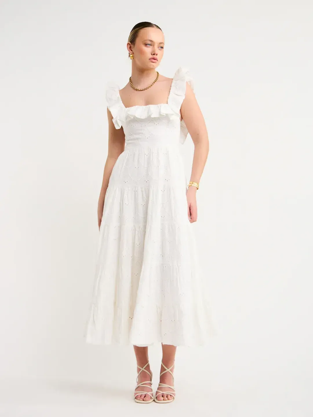 Palm Noosa Leon Midi Dress in White Size 6 for rent on The Volte - main image