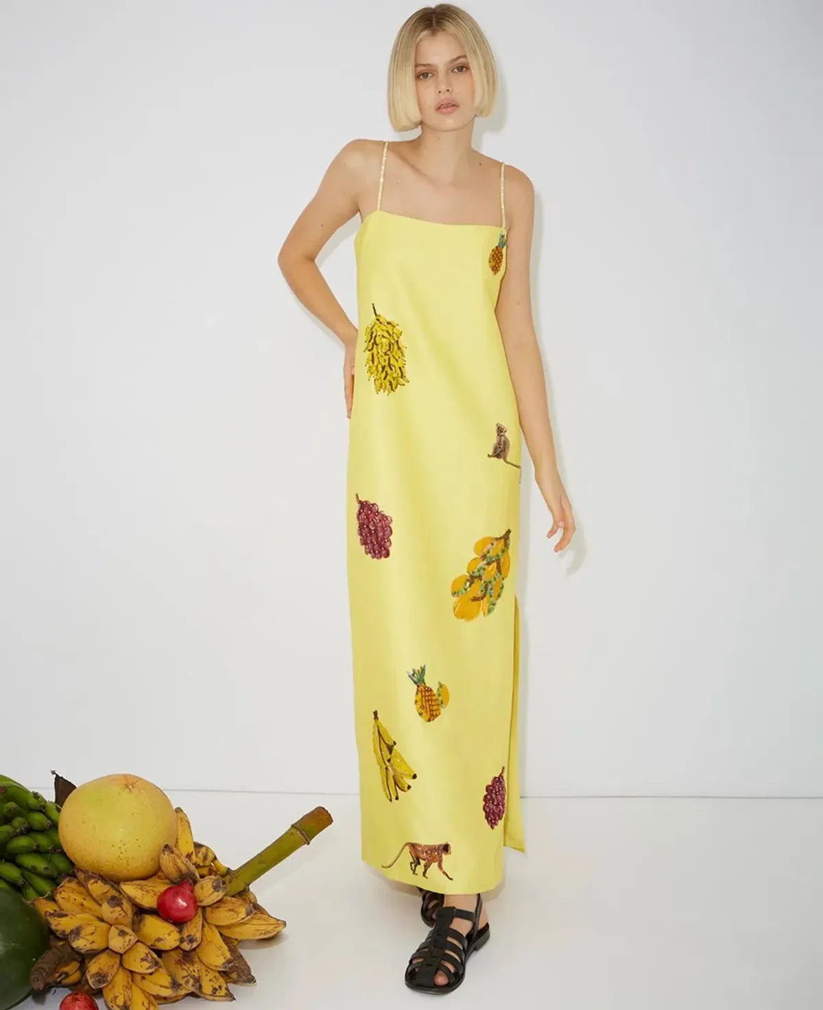 Alemais Diamond Dancer Midi Dress Yellow Size 8 - Image 1