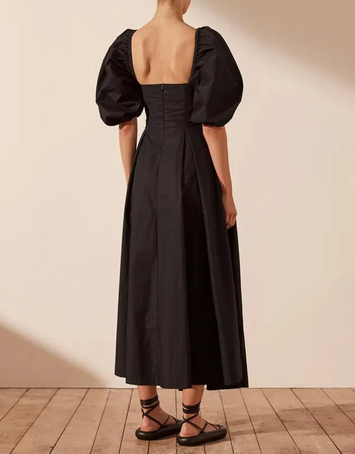 Shona Joy Mareva Short Sleeve Cut Out Midi Dress Black Size 10 - Image 3