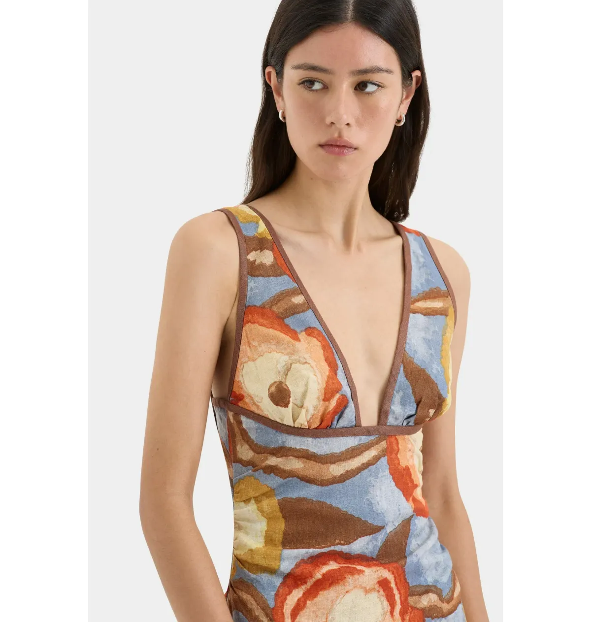 Sir The Label Avery V Neck Midi Dress in Camellia Print Size 4 / AU 14 - Image 3