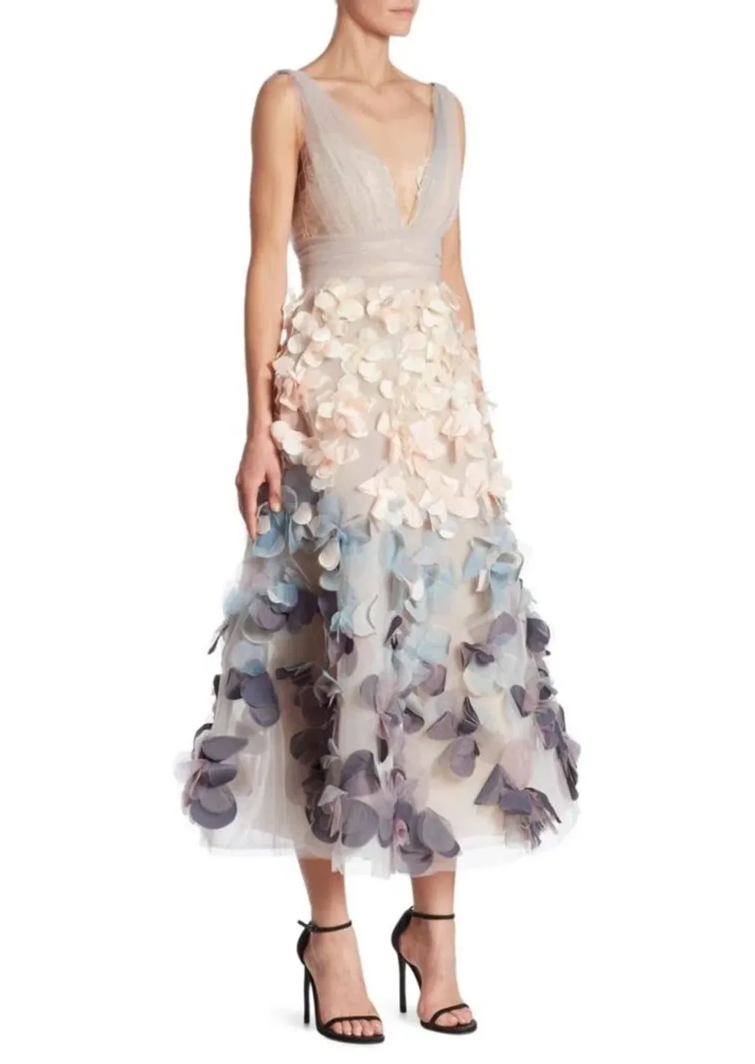 Marchesa Notte Ombre Flutter Dress Multi Size 6 for rent on The Volte - main image