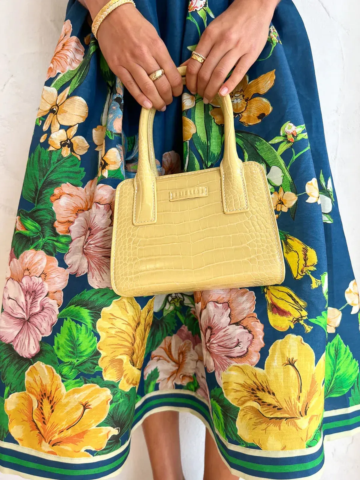 Alemais Lyla Halter Midi Dress Navy Floral Size AU 6  - Image 4