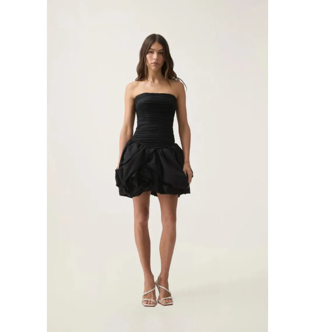 Aje Violette Bubble Hem Mini Dress in Black Size AU 8 for rent on The Volte - main image