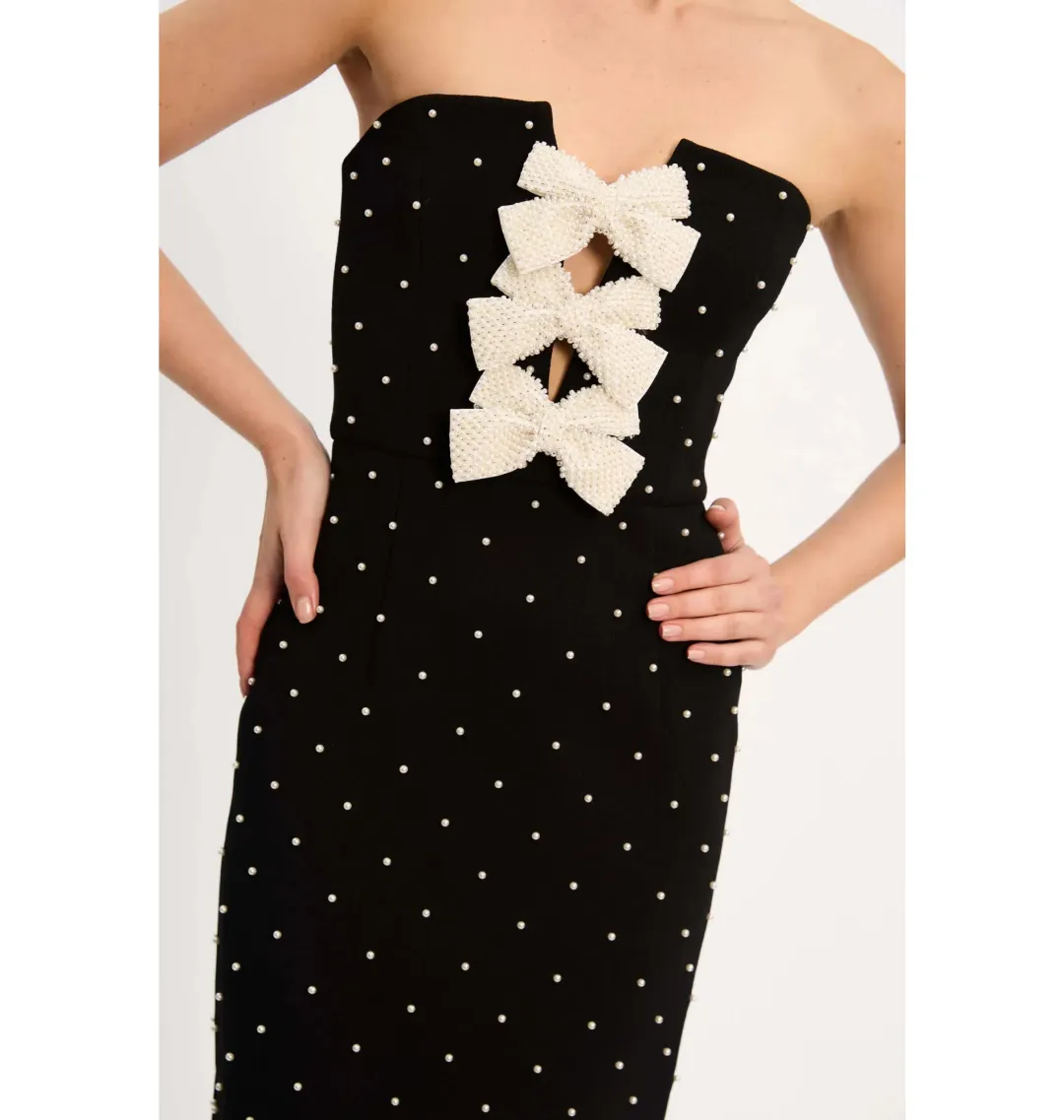 Rebecca Vallance Veronica Midi Dress in Black Size AU 10  for rent on The Volte - main image