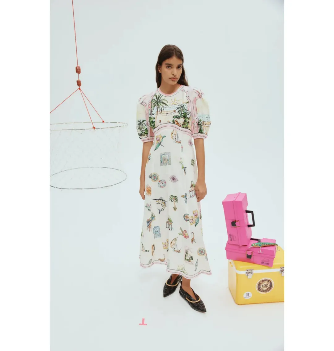 Alemais Sunset Midi Dress Multi Size AU 12 for rent on The Volte - main image