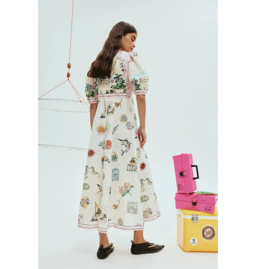 Alemais Sunset Midi Dress Multi Size AU 12 for rent on The Volte - main image