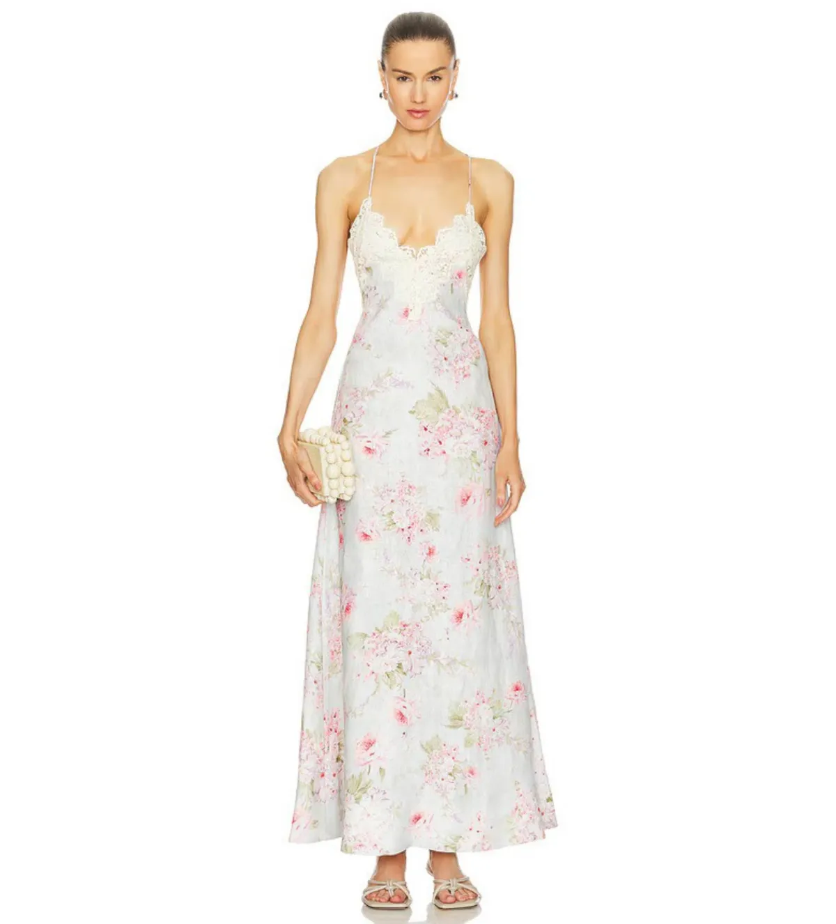 Zimmermann The Halliday A-line Midi Dress in Blue Watercolour Floral Size 1/Au 10 - Image 1
