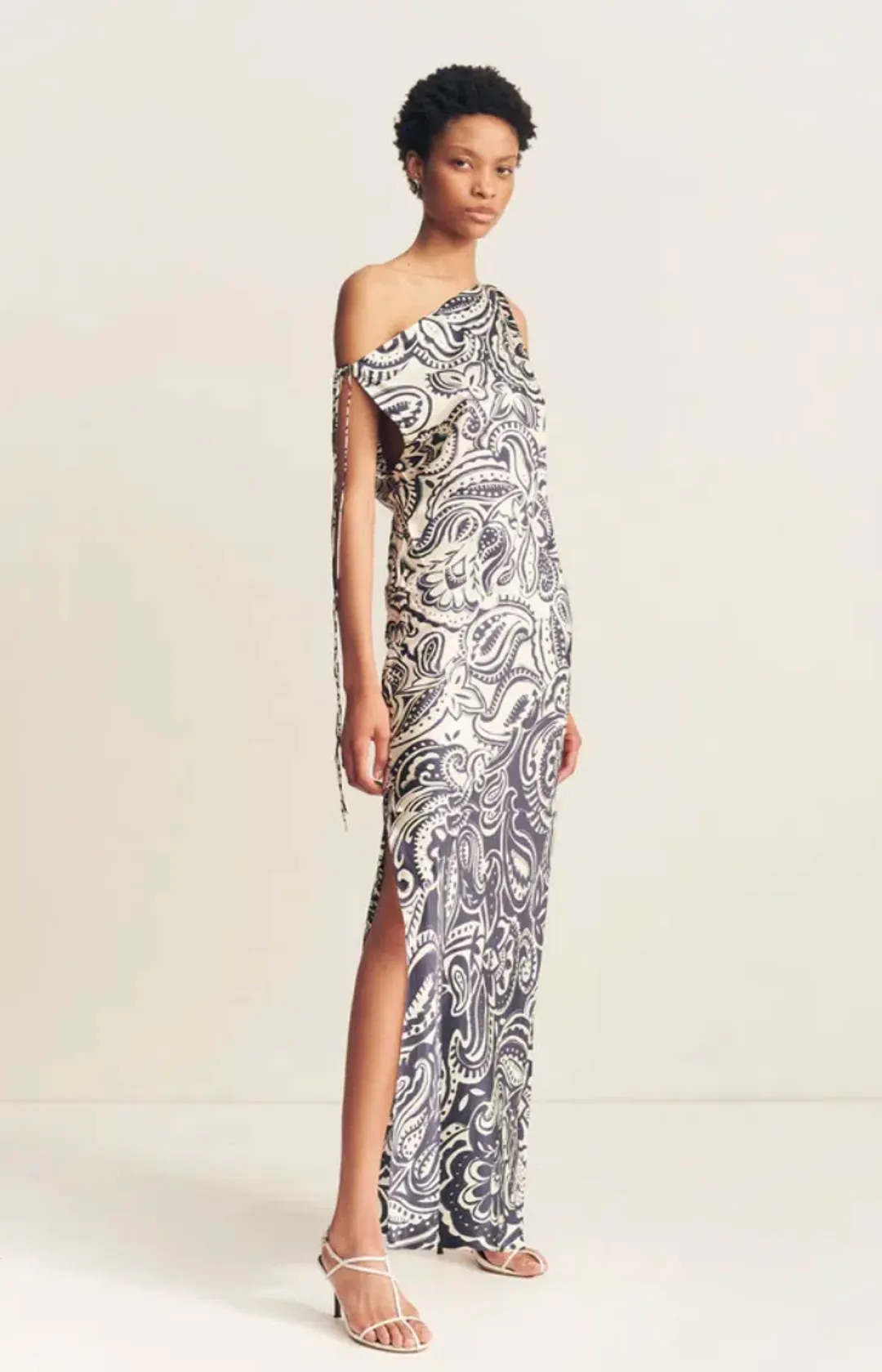 Shona Joy Anthea Silk Tie Maxi Dress Print Size 14 for rent on The Volte - main image