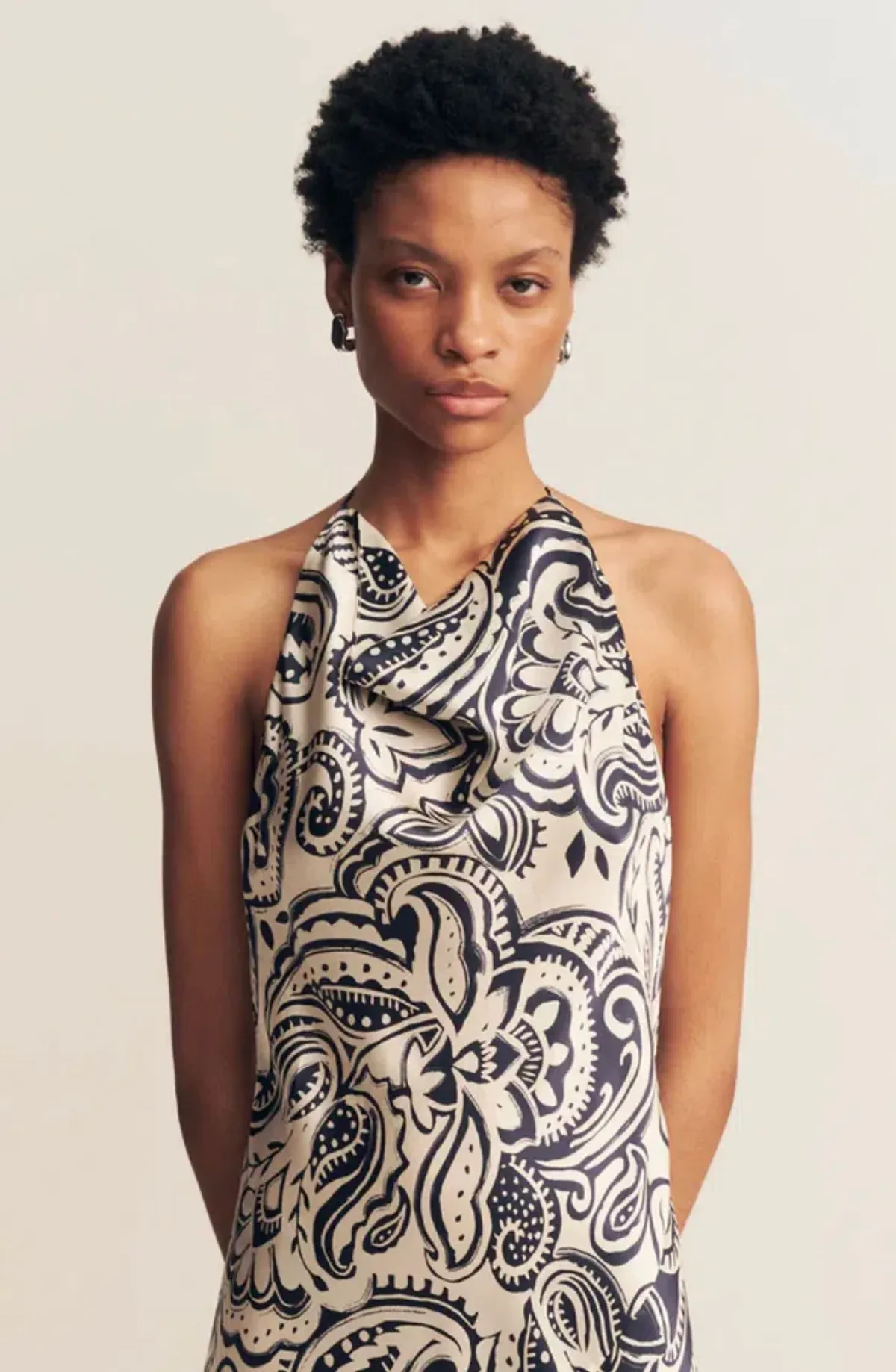 Shona Joy Anthea Silk Tie Maxi Dress Print Size 14 - Image 4