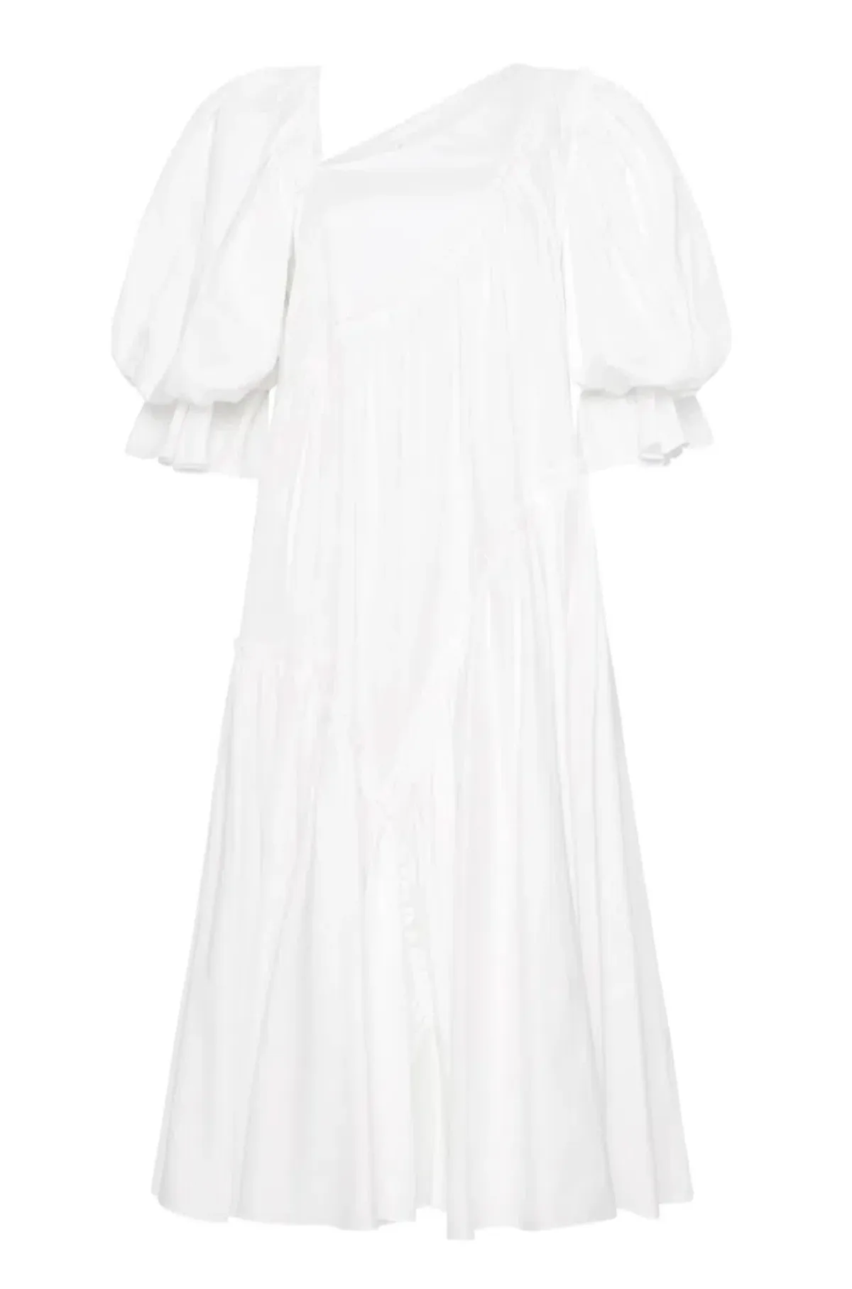 Aje Casabianca Braided Puff sleeve Midi Dress White Size 14  - Image 4