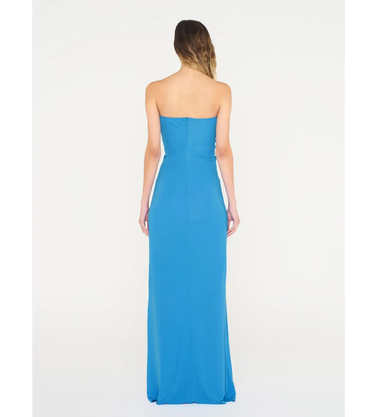 Christopher Esber Arced Palm Strapless Dress in Boston Blue Size 6 - Image 4