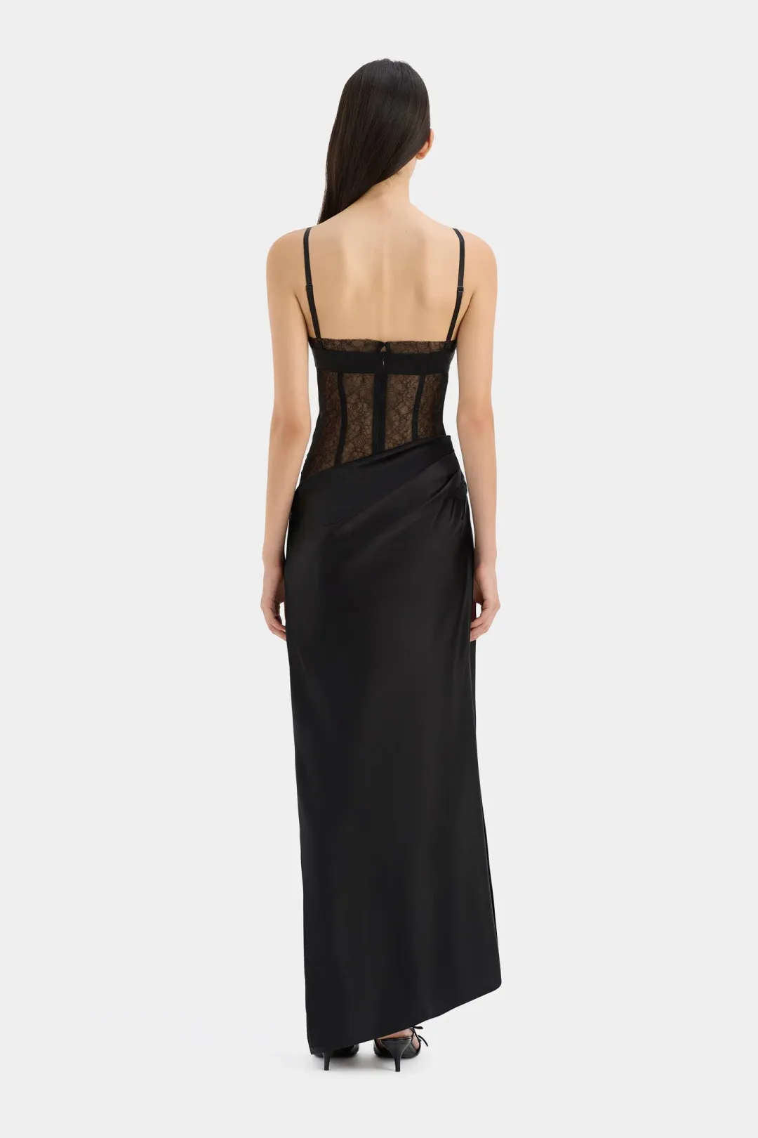 Sir the Label Dunya Draped Gown in Black Size 8 for rent on The Volte - main image