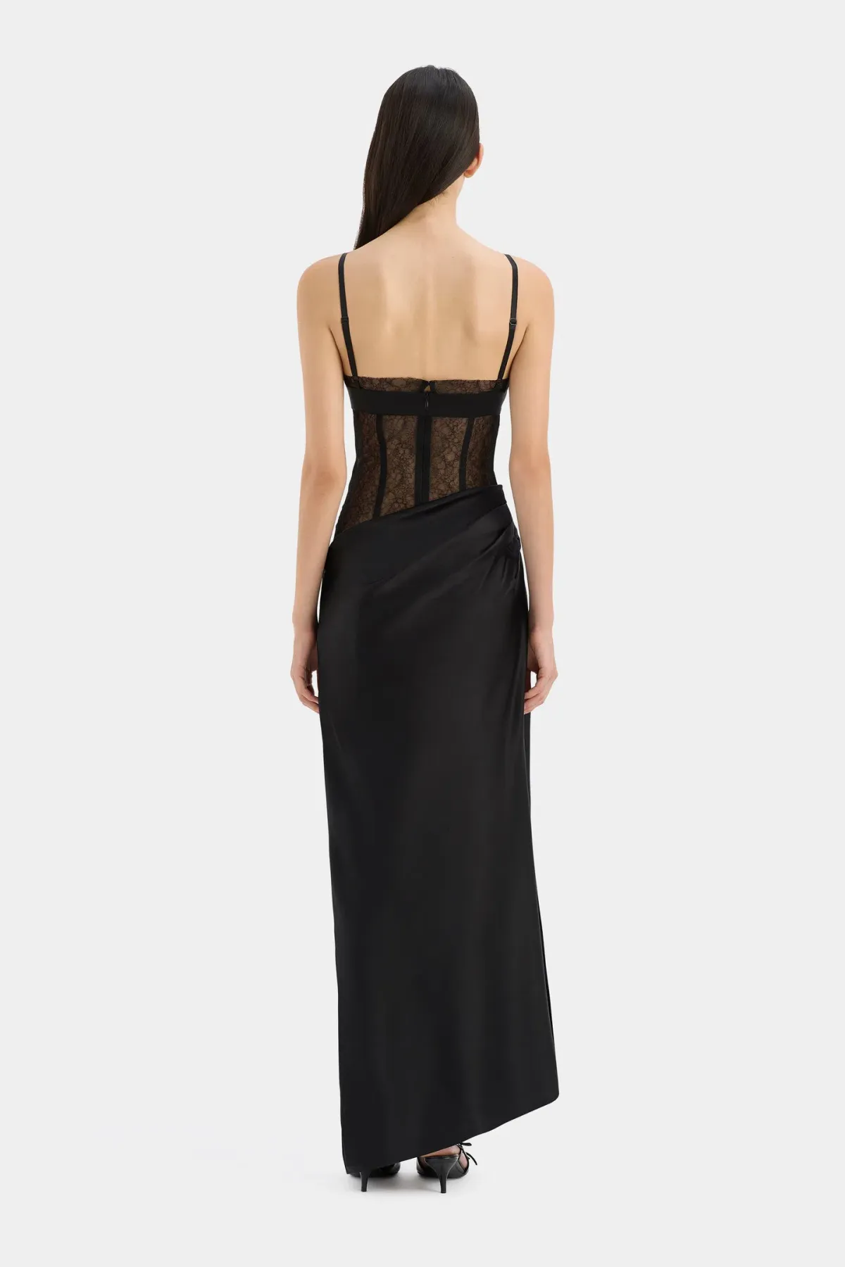 Sir the Label Dunya Draped Gown in Black Size 8 - Image 2