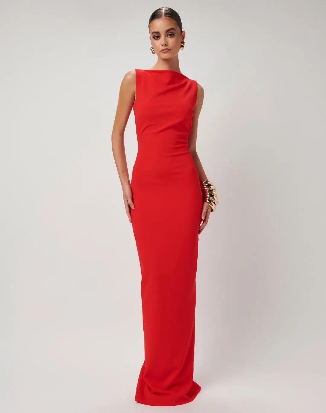 Effie Kats Verona Gown in Cherry Red Size 8 for rent on The Volte - main image