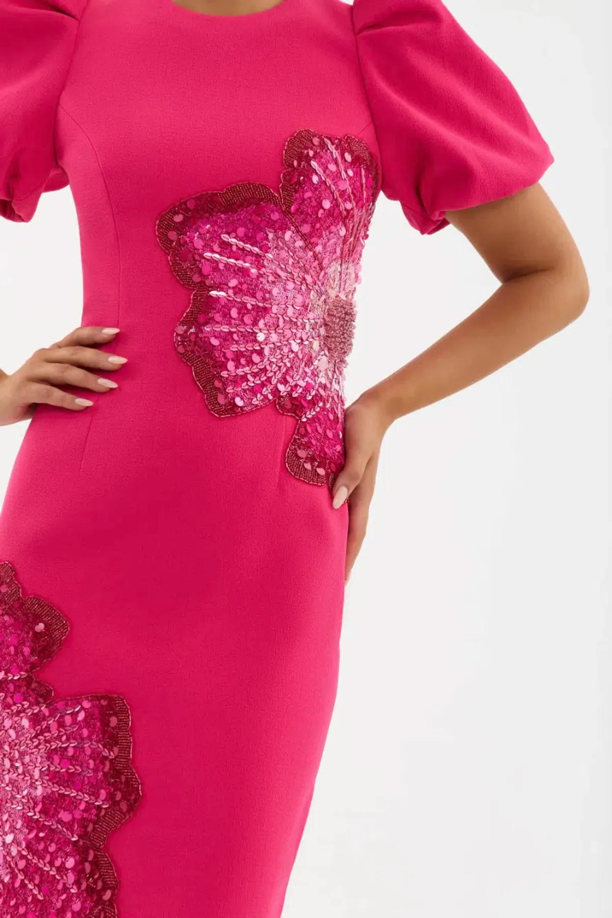 Rebecca Vallance The Layana Midi Dress Raspberry Size 12 - Image 5