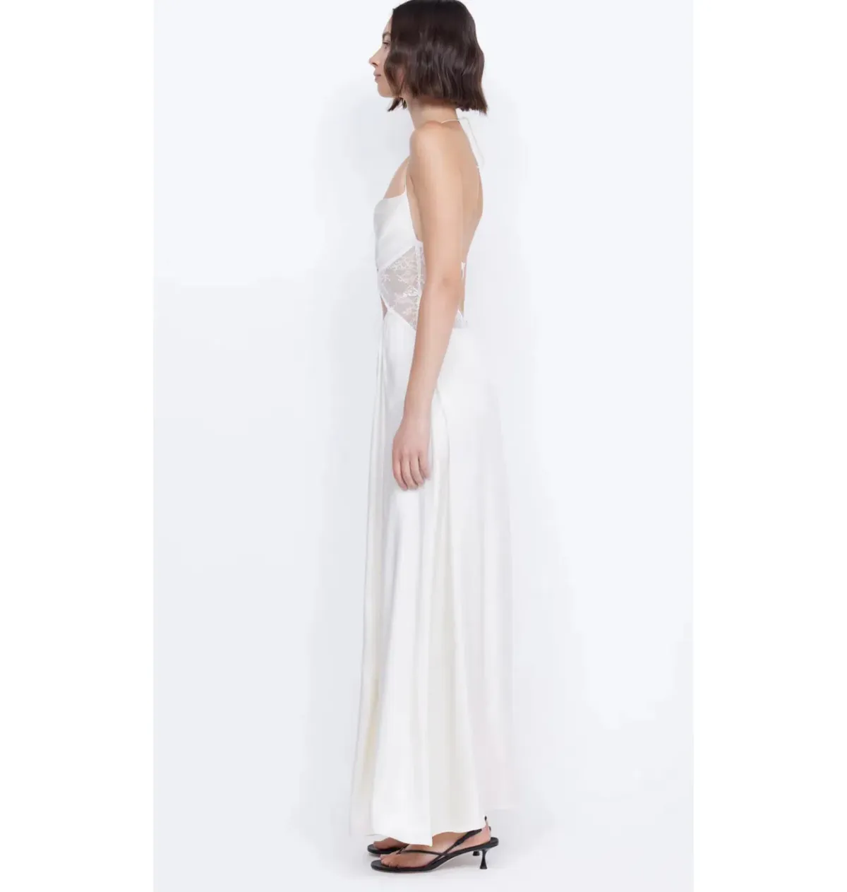 Bec & Bridge Santal Halter Maxi Dress Ivory Size AU 8 - Image 3