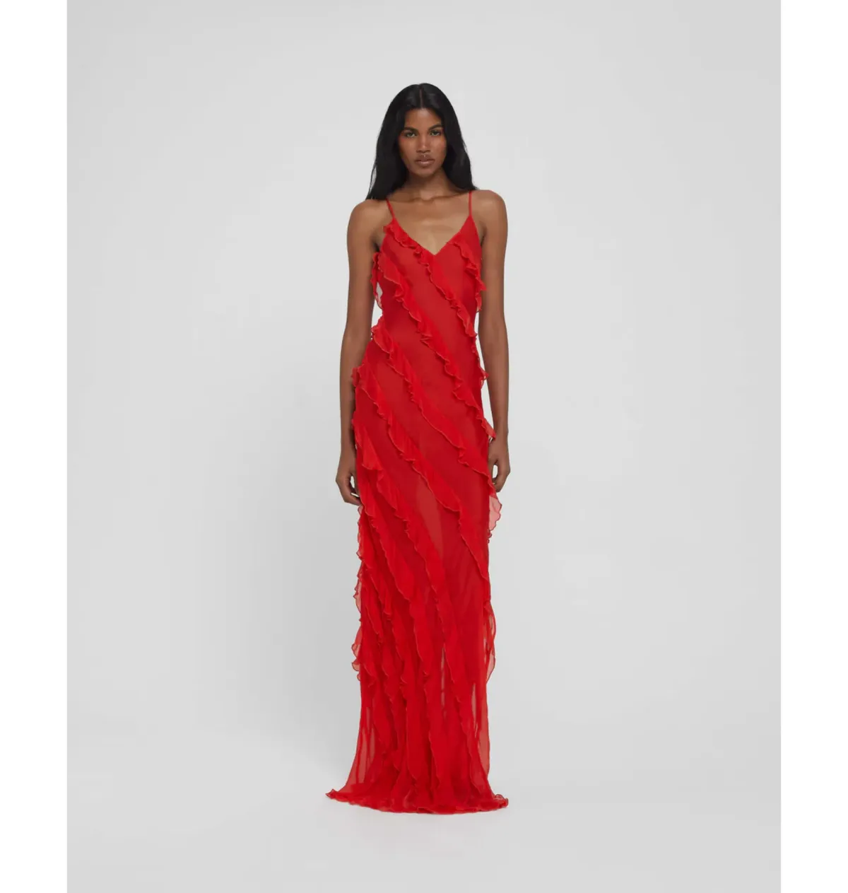 Rat & Boa Cecelia Ruffle Maxi Dress Red Size S / AU 8 - Image 1