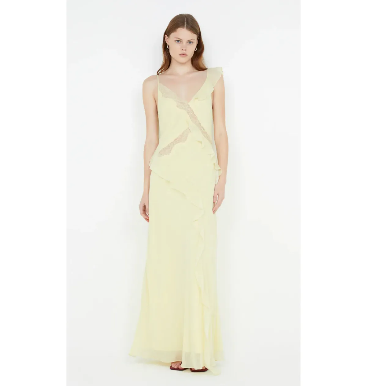  Bec & Bridge Knox Maxi Dress Icy Yellow Size AU 6 for rent on The Volte - main image