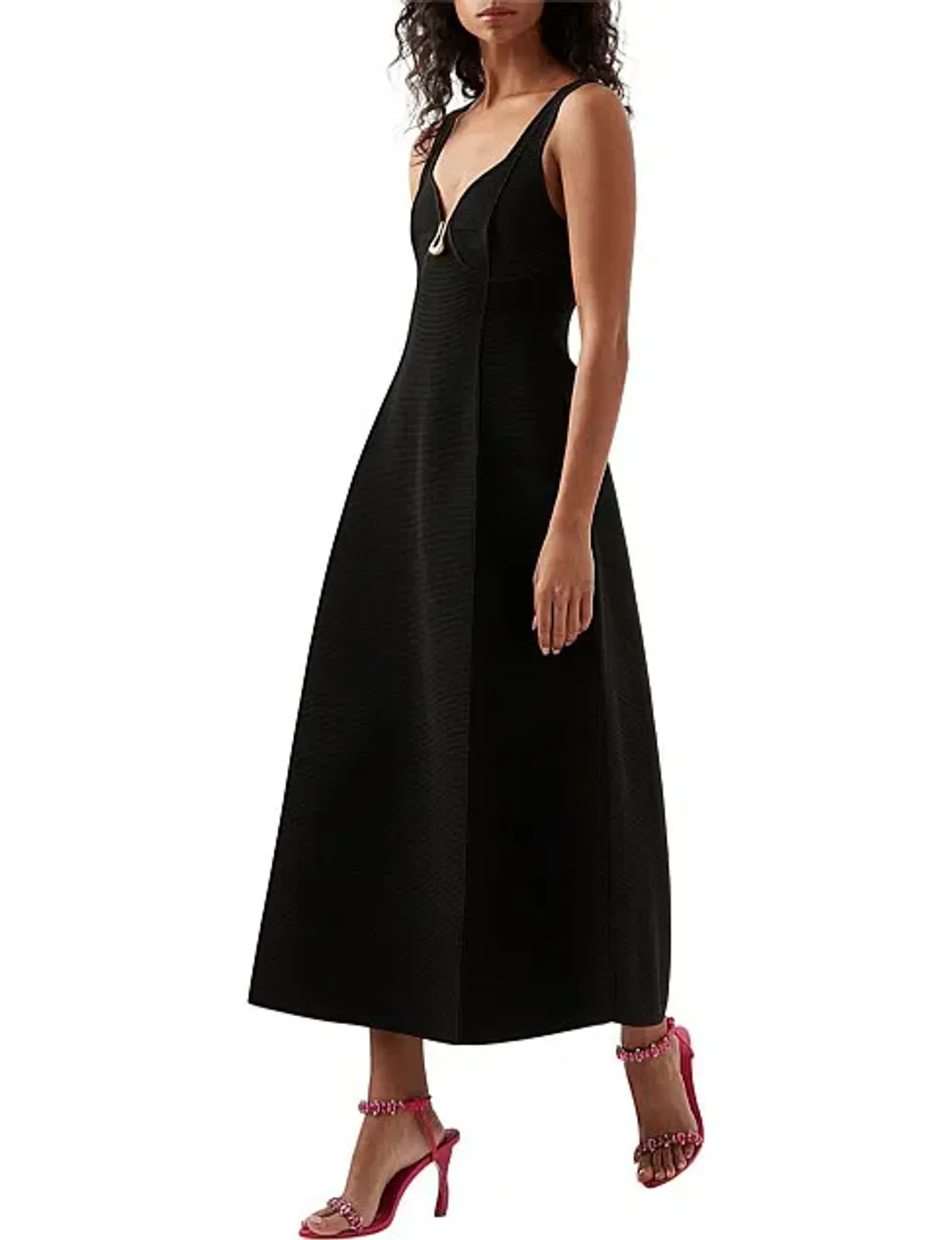 Aje Sylvette Knit Midi Dress Black Size AU 10  - Image 2