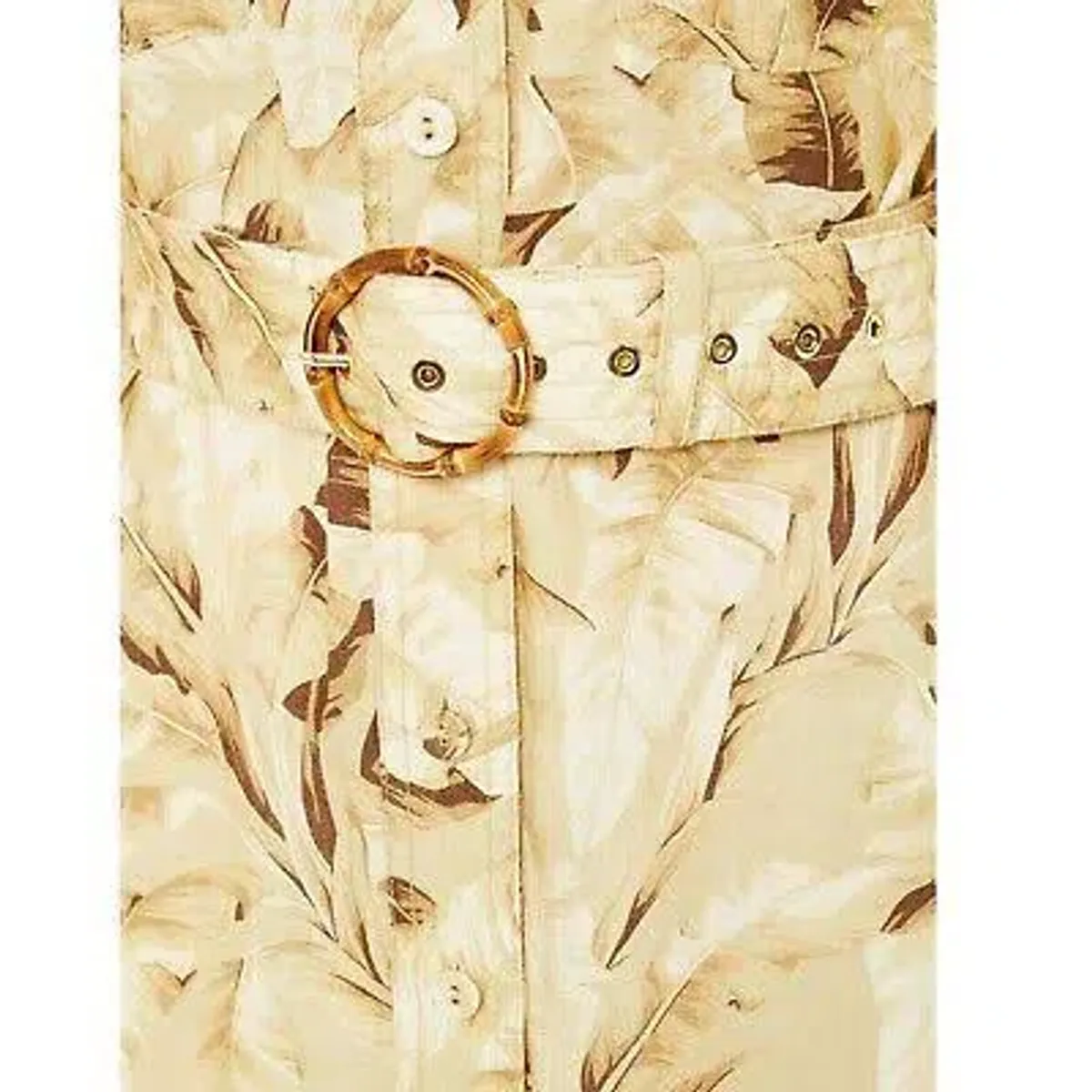 Zimmermann Linen Belted Shirt Dress Palm Tree Print Size 3 / AU 14 - Image 4