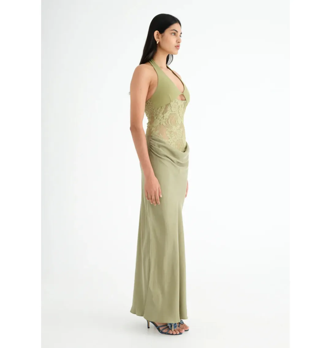 Benni Miko Maxi Dress Pear Size AU 8  for rent on The Volte - main image
