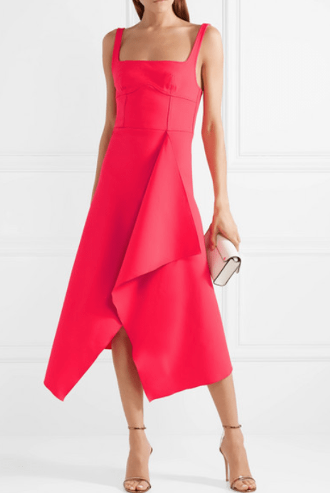 Dion Lee Bustier Midi Dress Acid Pink Size 4 for rent on The Volte - main image
