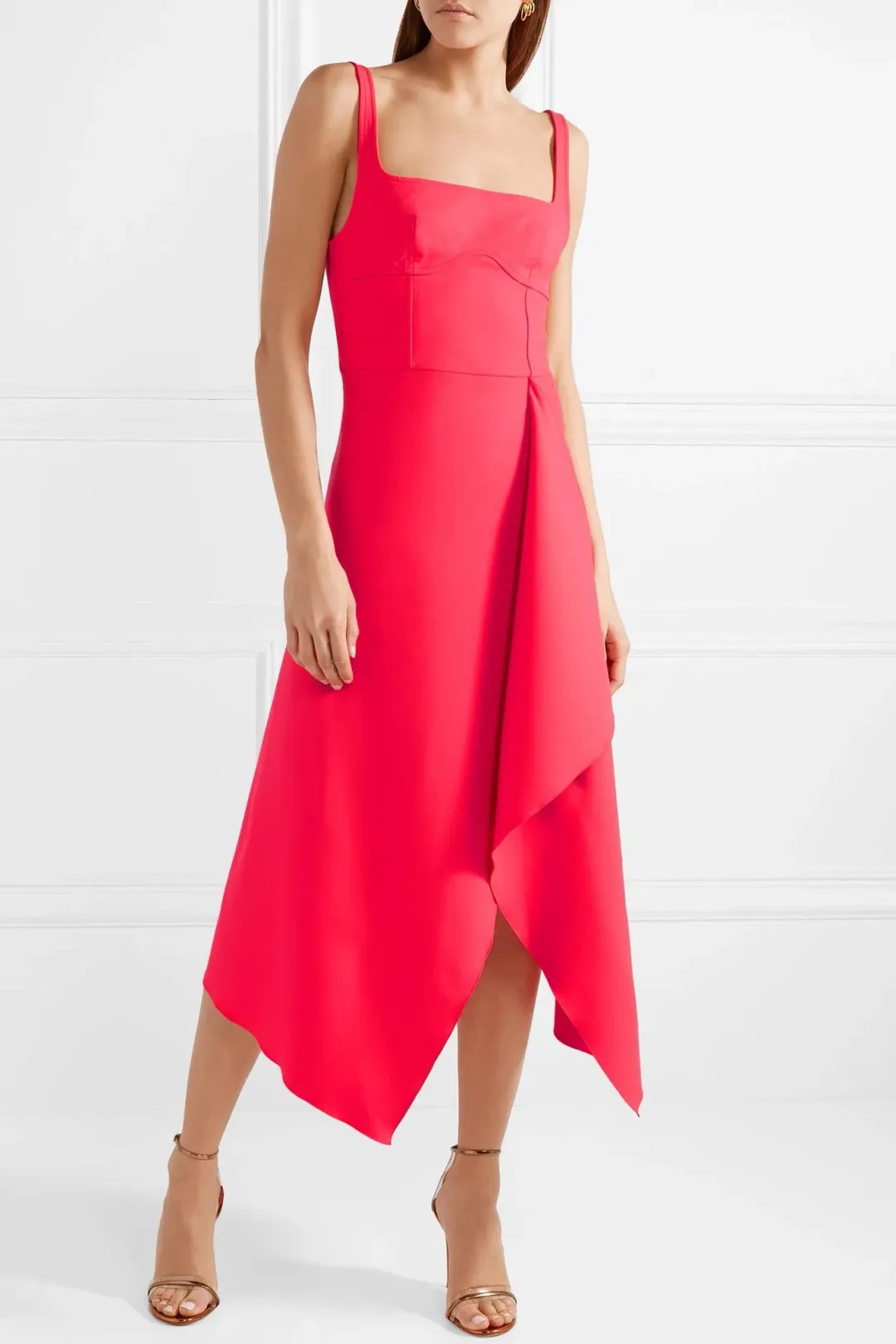 Dion Lee Bustier Midi Dress Acid Pink Size 4 for rent on The Volte - main image