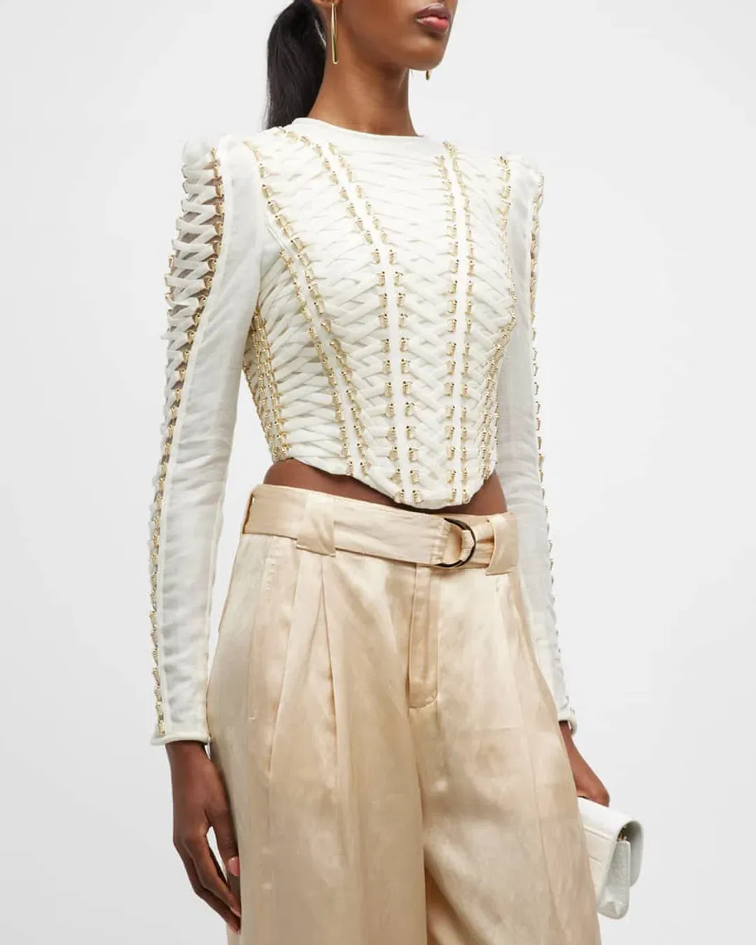 Zimmermann Coaster Cropped Bodice Ivory Size 0 / AU 8 for rent on The Volte - main image